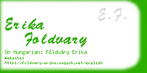 erika foldvary business card